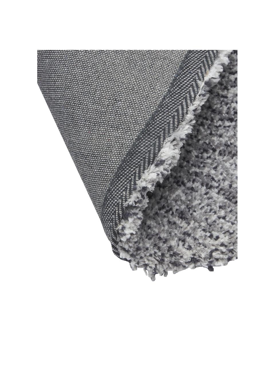 Huňatý okrúhly koberec s vysokým vlasom Marsha, Sivá, biela, Š Ø 120 cm (veľkosť S)