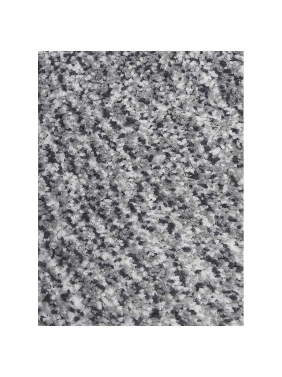 Tappeto rotondo soffice a pelo lungo Marsha, Retro: 55% poliestere, 45% coton, Grigio, Ø 120 cm (taglia S)