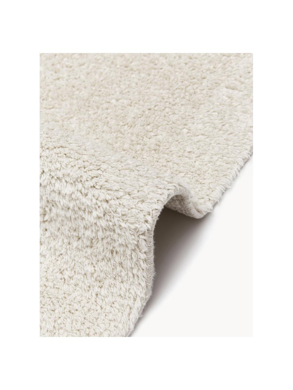 Ručně tkaný bavlněný koberec s třásněmi Daya, Krémově bílá, Š 80 cm, D 200 cm