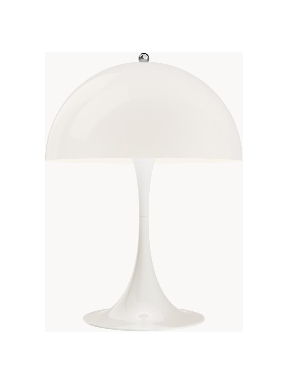 Lampa stołowa Panthella, W 44 cm, Stelaż: aluminium powlekane, Białe szkło akrylowe, Ø 32 x 44 cm