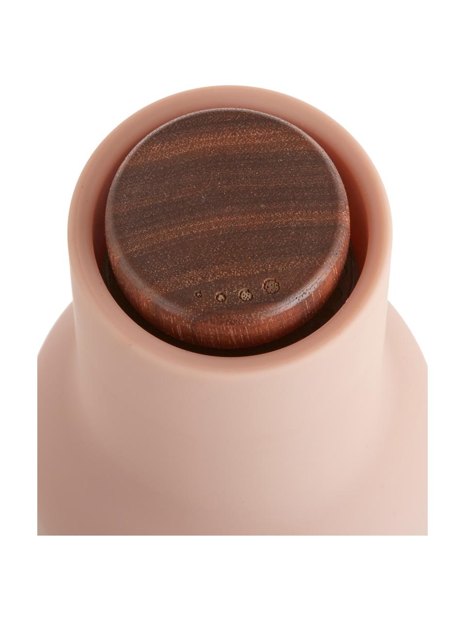 Komplet młynków do soli i pieprzu Bottle Grinder, 2 elem., Korpus: tworzywo sztuczne, Odcienie różowego, drewno orzecha włoskiego, Ø 8 x W 21 cm