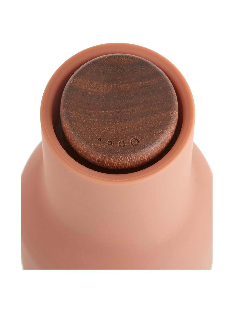 Komplet młynków do soli i pieprzu Bottle Grinder, 2 elem., Korpus: tworzywo sztuczne, Odcienie różowego, drewno orzecha włoskiego, Ø 8 x W 21 cm