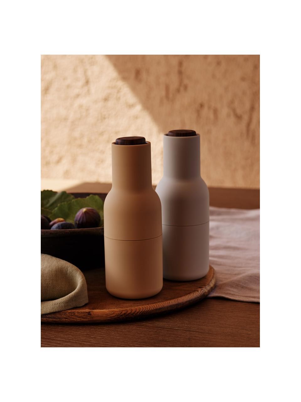 Set macina sale e pepe con coperchio in legno di noce Bottle Grinder 2 pz, Coperchio: legno di noce, Tonalità rosa, legno di noce, Ø 8 x Alt. 21 cm