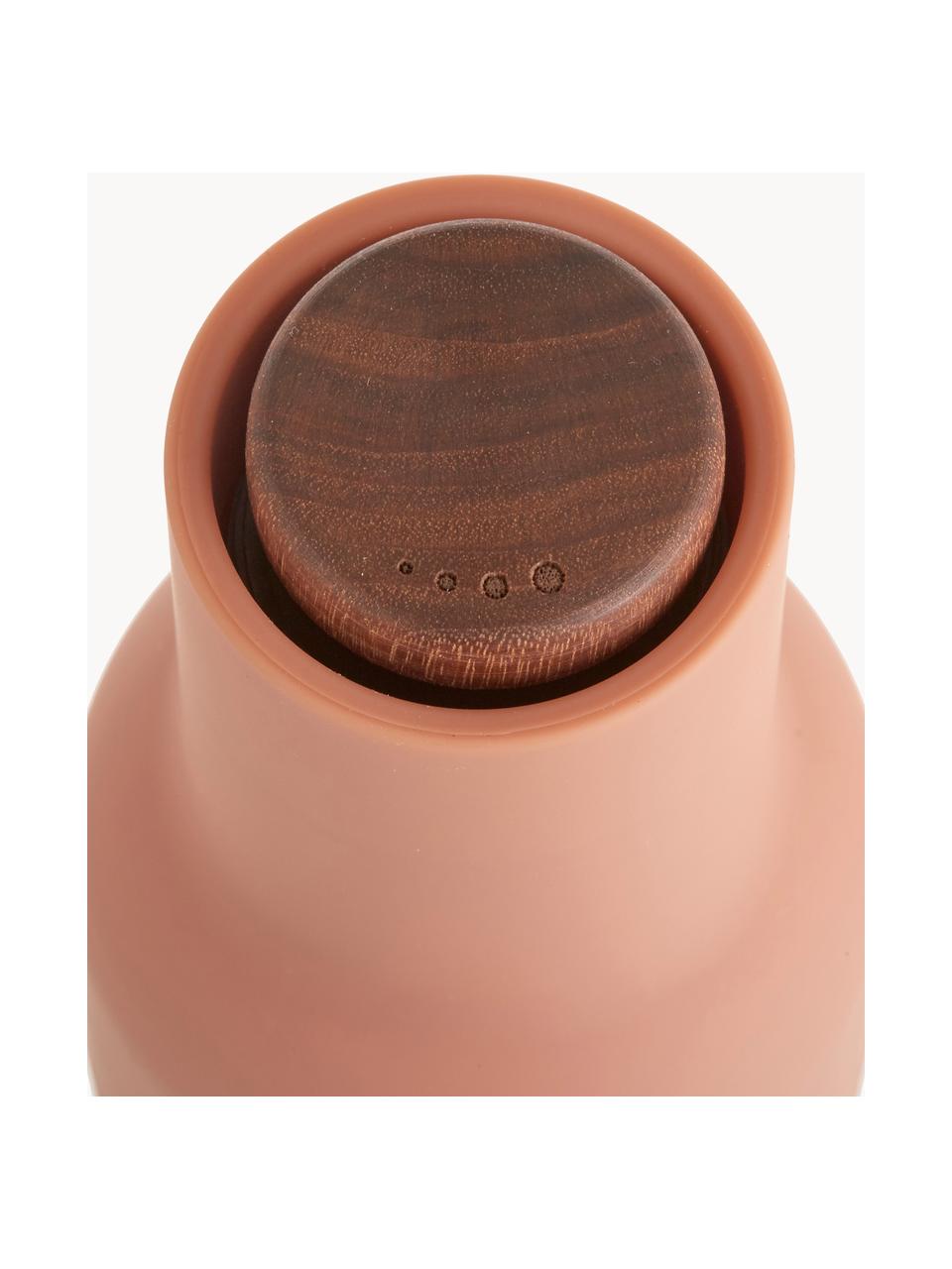 Salero y pimentero Bottle Grinder, 2 uds., Estructura: plástico, Grinder: cerámica, Melocotón, rosa oscuro, madera de nogal, Ø 8 x Al 21 cm