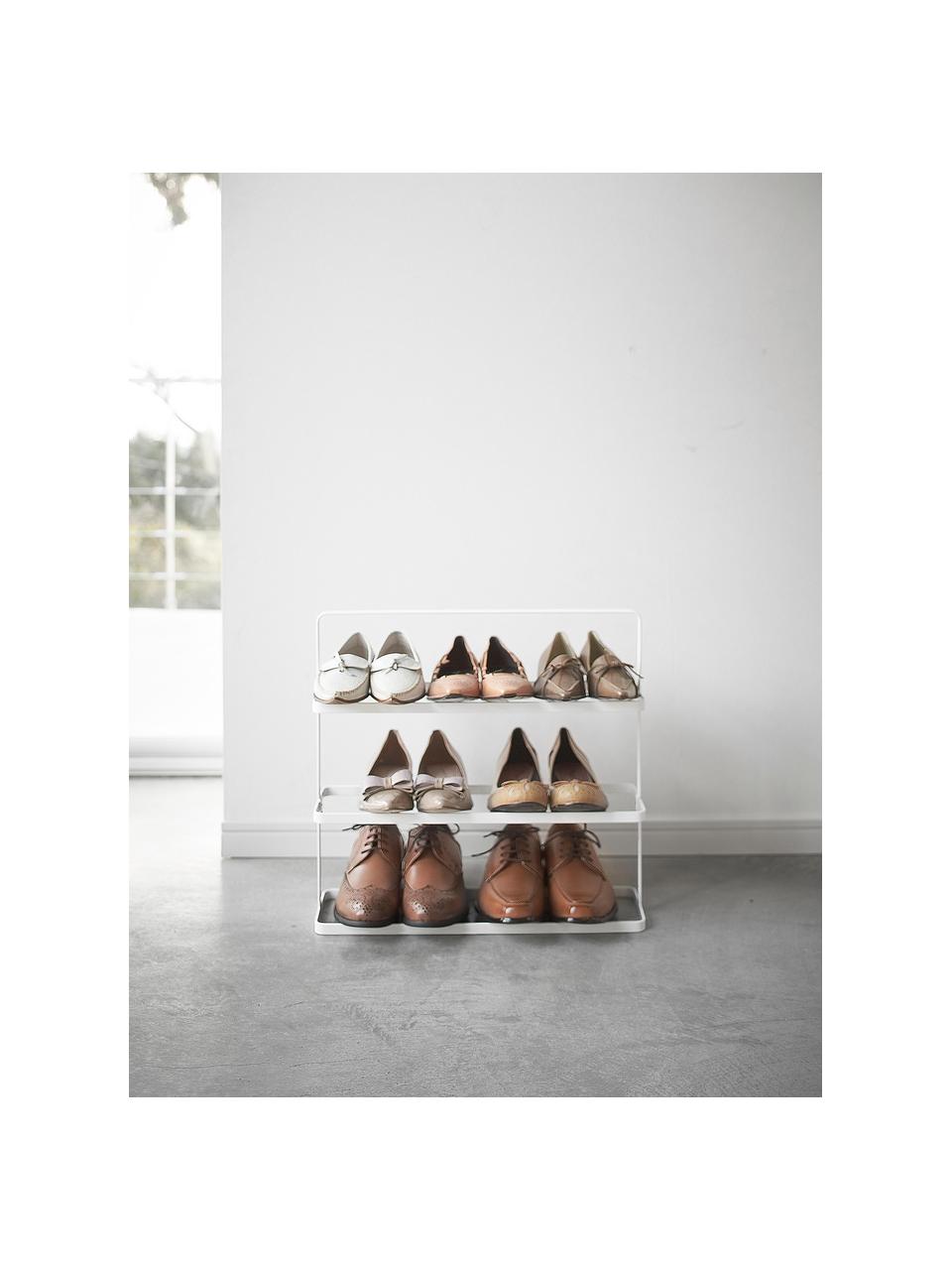 Étagère à chaussures en métal Tower, Acier, revêtement par poudre, Blanc, larg. 50 x prof. 46 cm