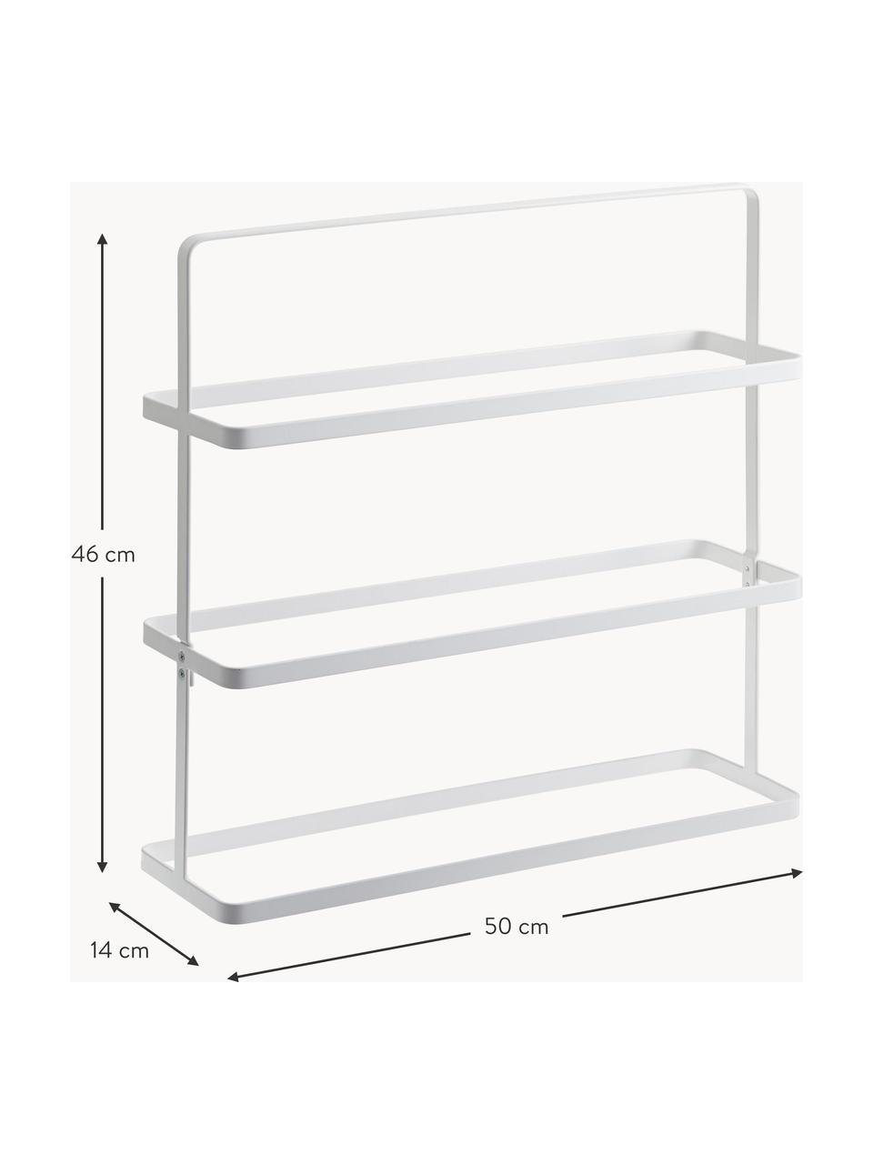 Schuhregal Tower aus Metall, Stahl, pulverbeschichtet, Weiß, B 50 x H 46 cm