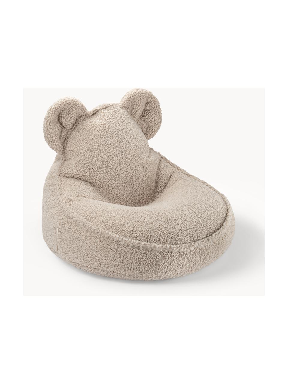 Pouf per bambini in teddy Bear, Teddy beige chiaro, Larg. 60 x Prof. 70 cm