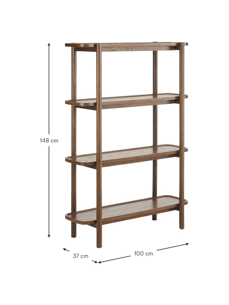 Estantería de roble Libby, Estructura: roble macizo, Roble barnizado oscuro, An 100 x Al 148 cm