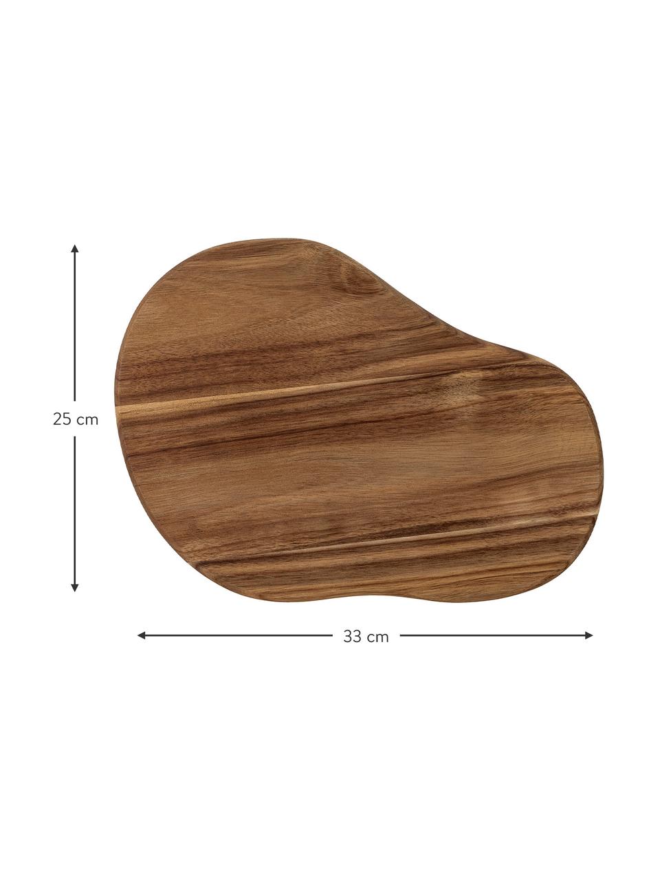 Snijplank Savin in organisch vorm van acaciahout, L 33 cm, Acaciahout, Acaciahout, L 33 x B 25 cm