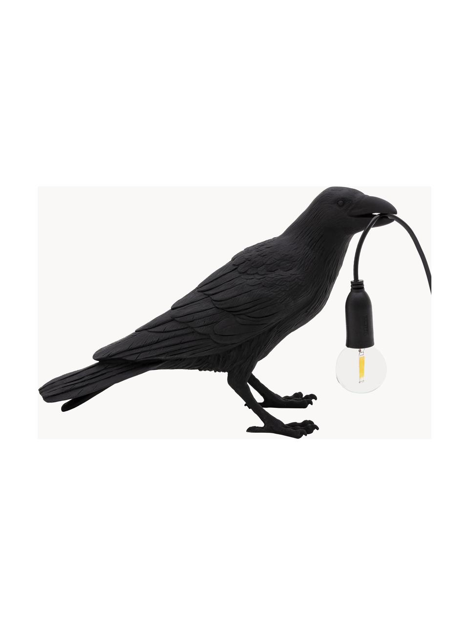 Dizajnová stolová lampa Bird, Čierna, Š 33 x V 12 cm