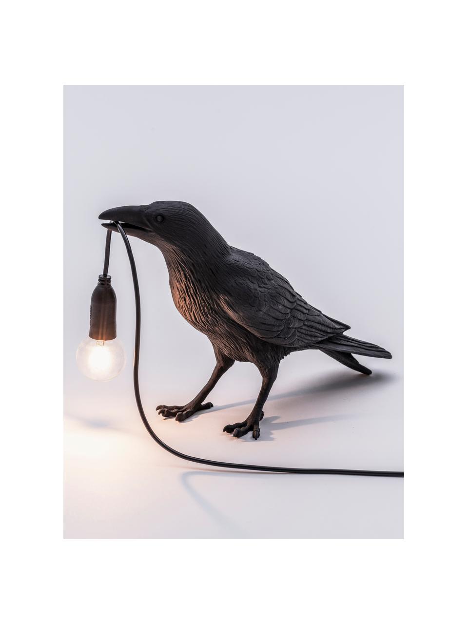 Design tafellamp Bird, Lamp: kunsthars, Zwart, B 33 x H 12 cm