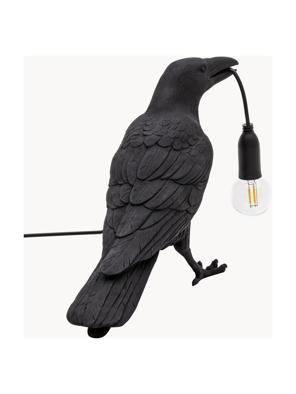 Design tafellamp Bird, Lamp: kunsthars, Zwart, B 33 x H 12 cm