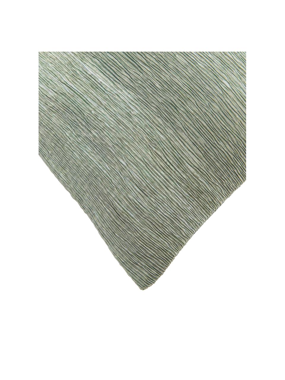 Federa arredo con superficie strutturata Aline, 100% poliestere, Verde, Larg. 45 x Lung. 45 cm