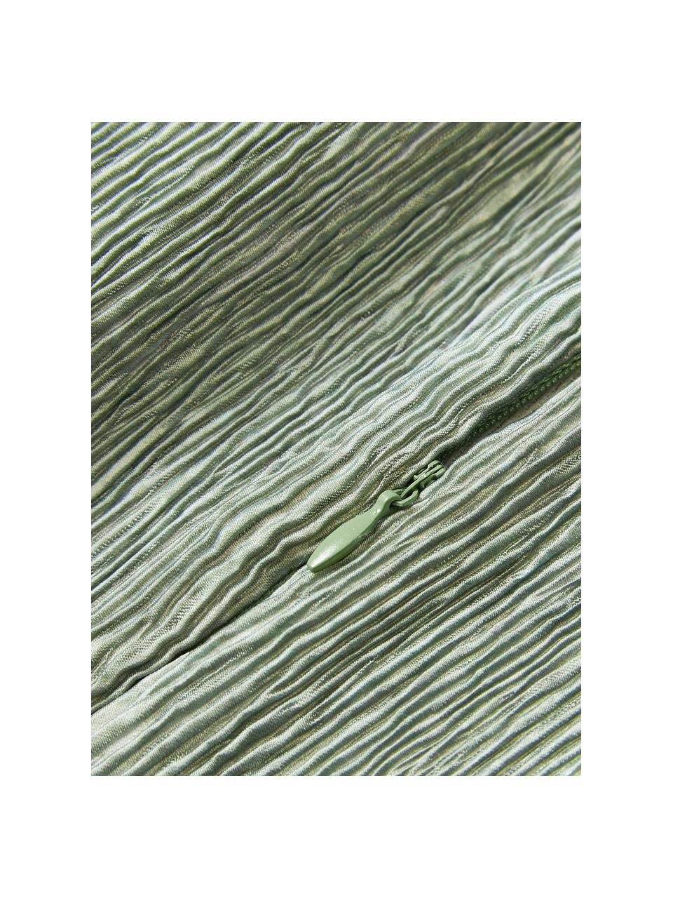 Housse de coussin texturée Aline, 100 % polyester, Vert, larg. 45 x long. 45 cm