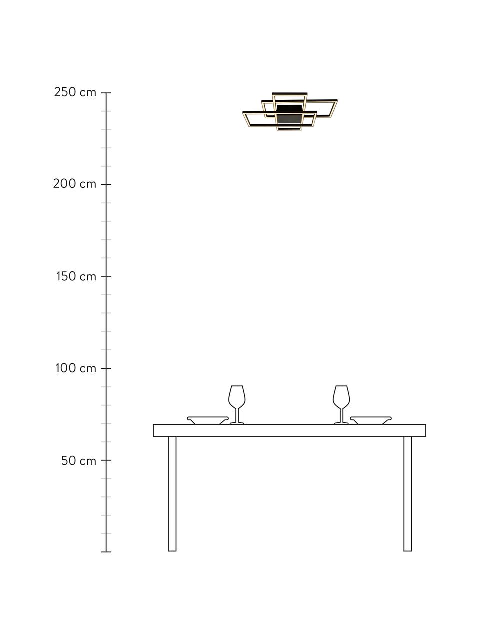 Plafoniera a LED dimmerabile New York, Struttura: metallo rivestito, Nero, Larg. 66 x Alt. 9 cm