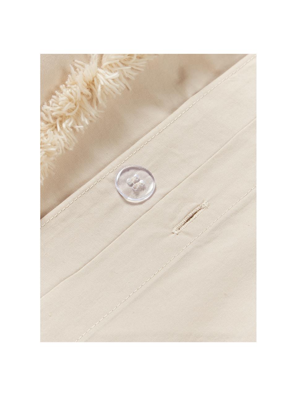 Housse de couette en percale de coton tuftée Madeline, Beige clair, larg. 200 x long. 200 cm