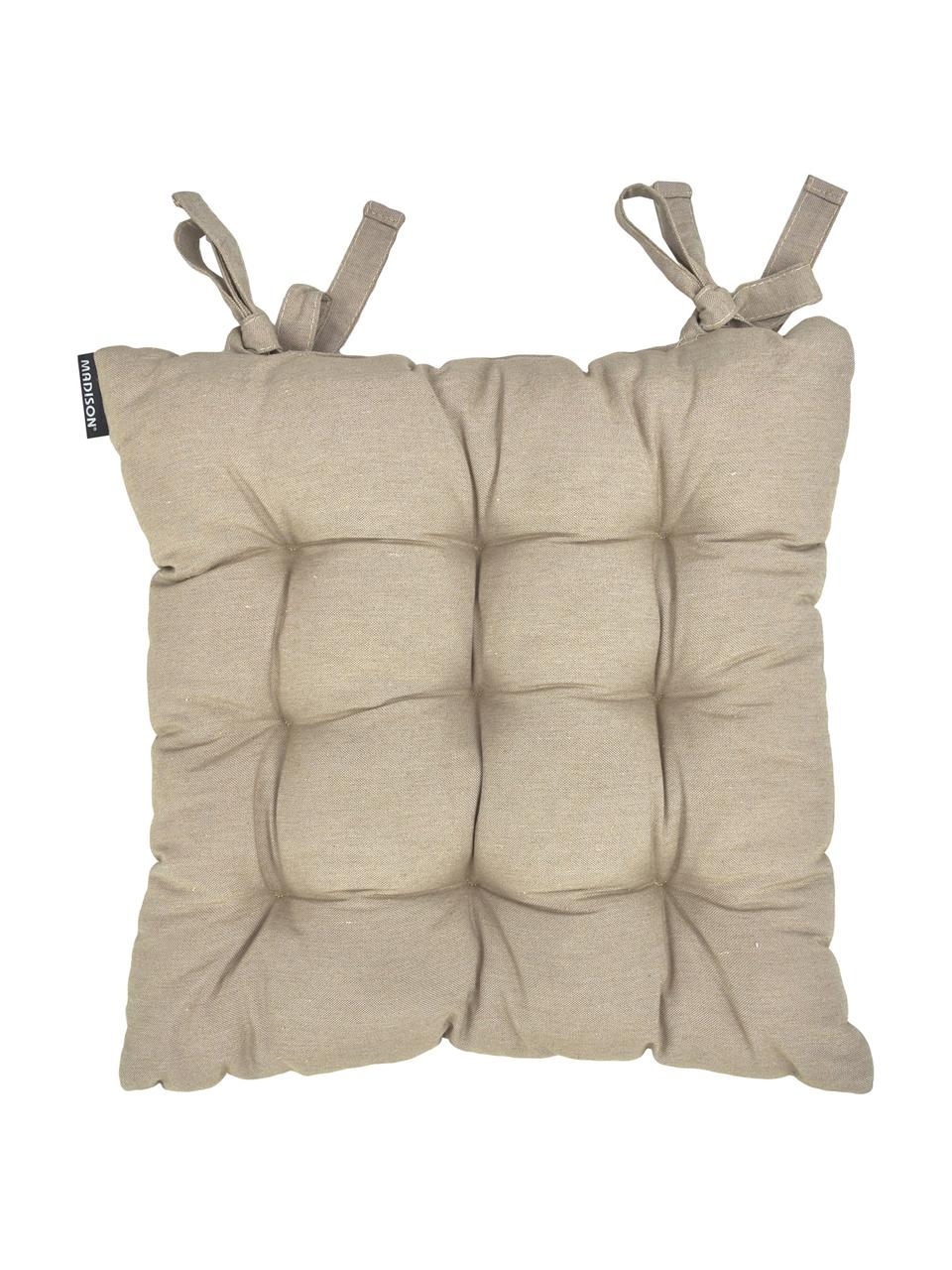 Einfarbiges Sitzkissen Panama in Beige, Bezug: 50% Baumwolle, 45% Polyes, Beige, B 45 x L 45 cm