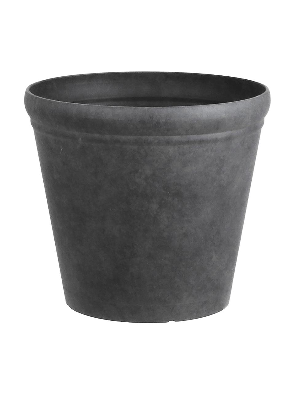 Grand cache-pot Lima, Plastique, Anthracite, Ø 31 x haut. 27 cm