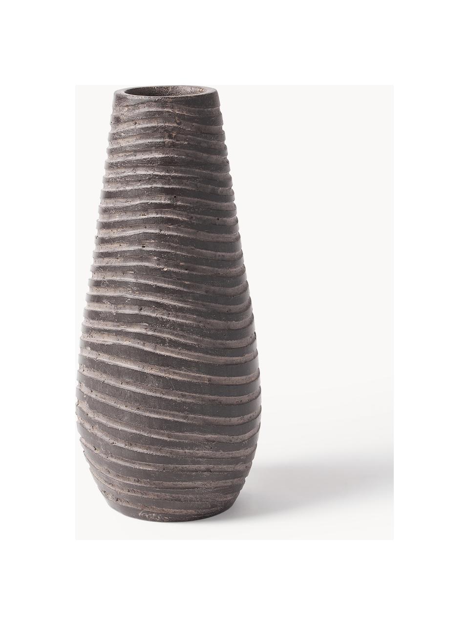 Vase décoratif Garonne, Ciment, Brun foncé, Ø 14 x haut. 34 cm