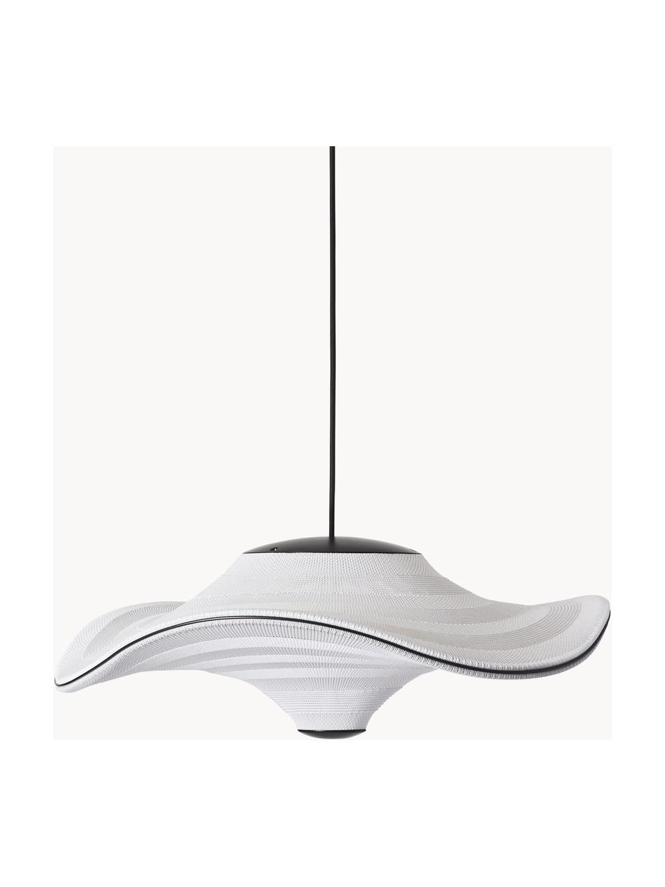 Lampa wisząca LED z włókna naturalnego Flying, Biały, Ø 58 x 27 cm