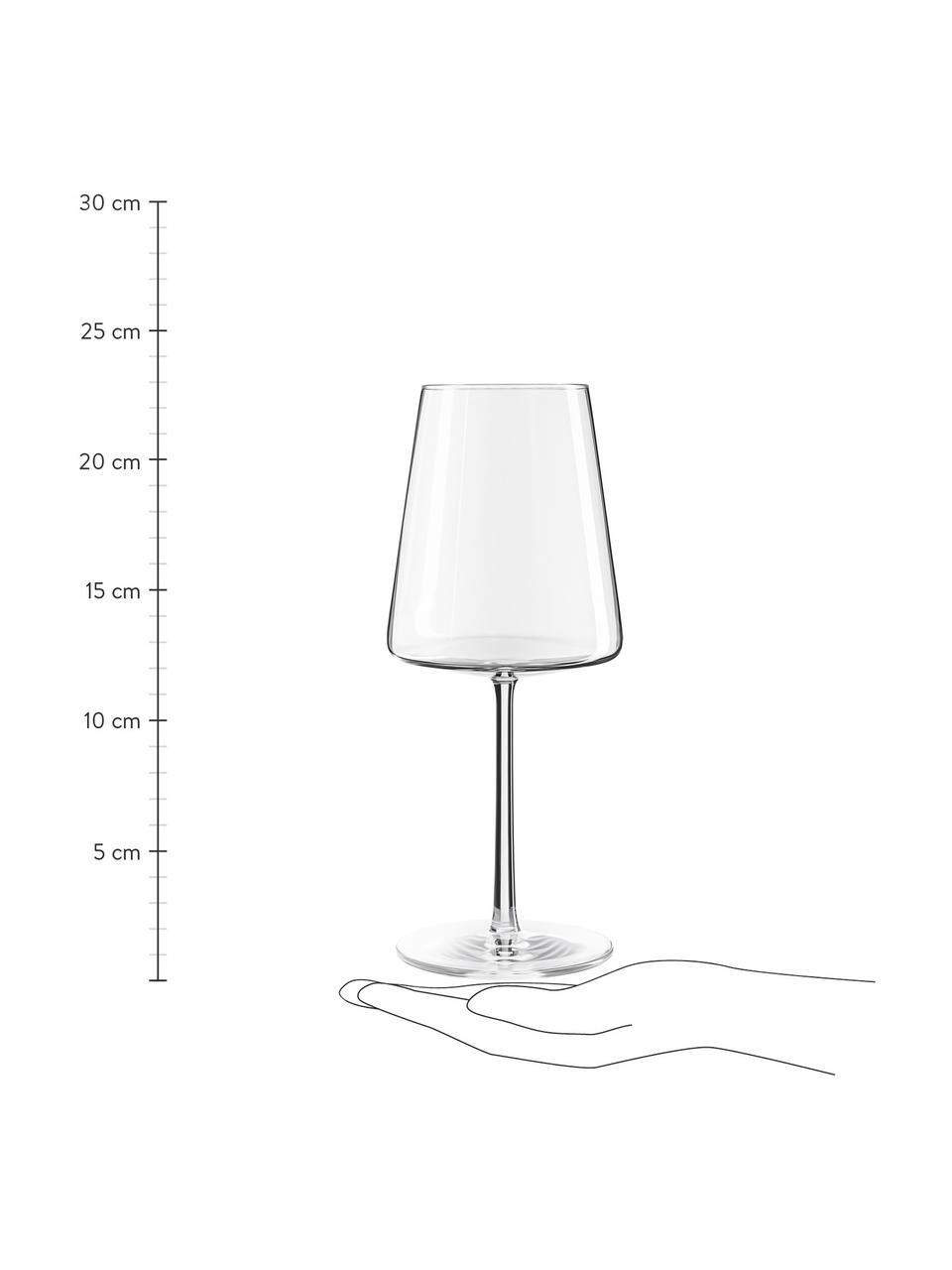 Kieliszek do czerwonego wina ze szkła kryształowego Power, 6 szt., Szkło kryształowe, Transparentny, Ø 9 x W 23 cm, 520 ml