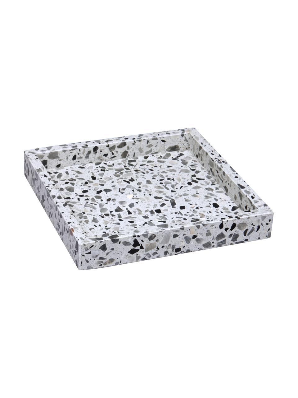 Vassoio in terrazzo Hygge, Terrazzo alla veneziana, Tonalità grigie, Larg. 20 x Prof. 20 cm