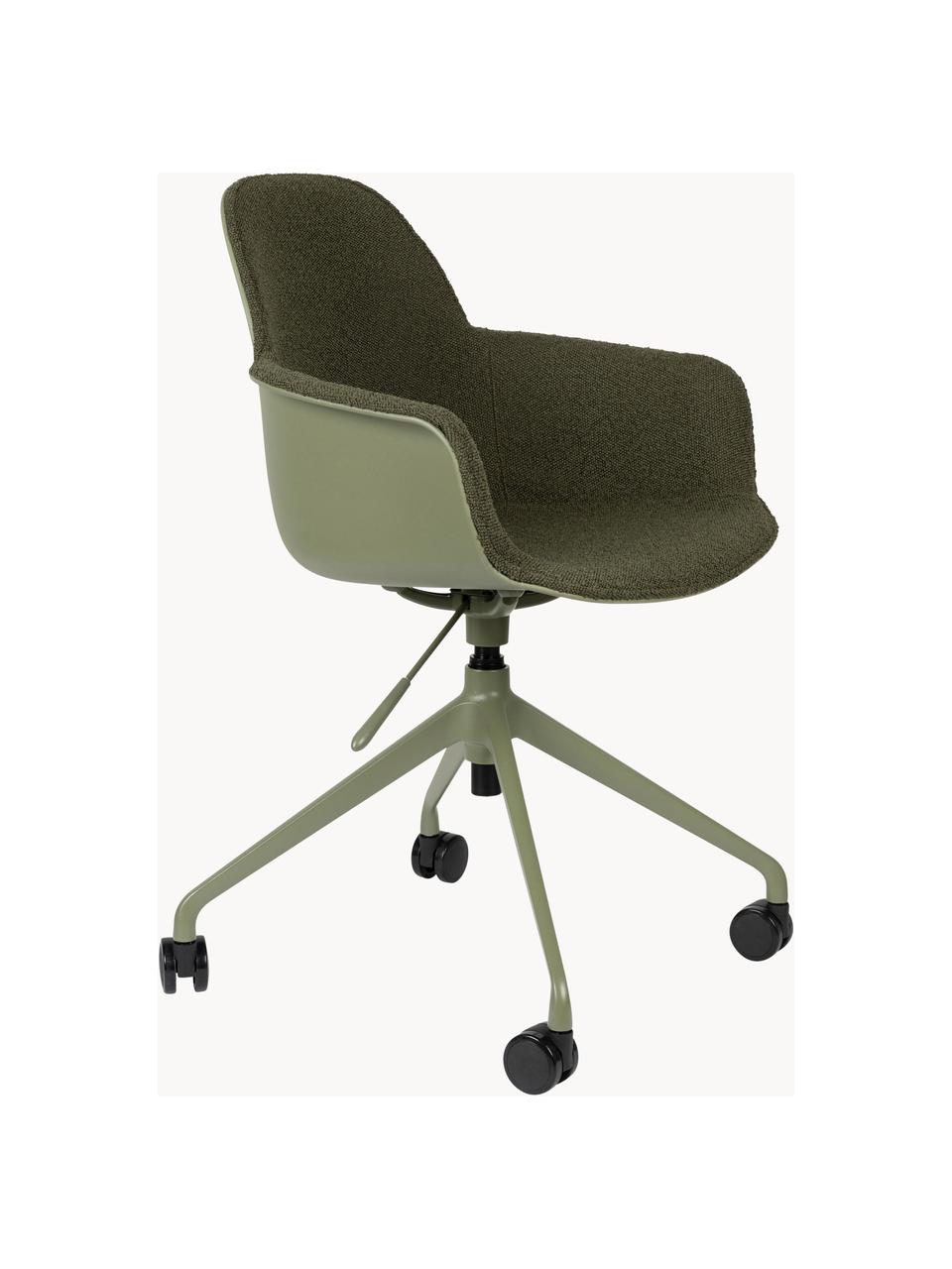 Buklé kancelárska stolička Albert, Buklé olivovozelená, Š 59 x H 52 cm
