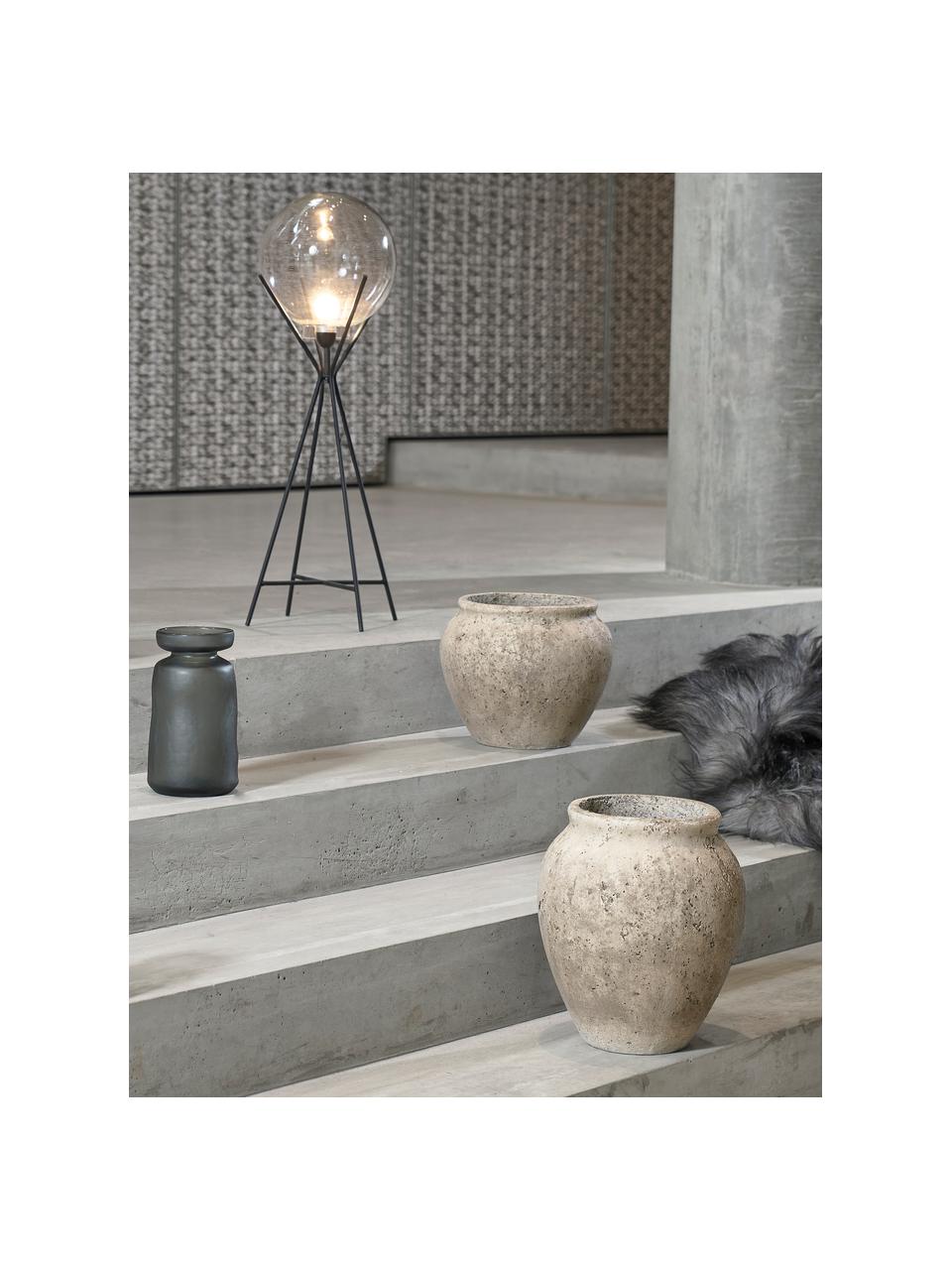 Grote plantenpot Loev van cement met antieke afwerking, Cement, Beige, Ø 31 x H 36 cm