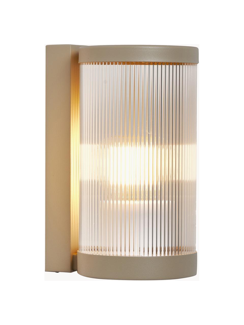 Outdoor wandlamp Coupar, Diffuser: kunststof, Beige, Ø 13 x H 25 cm