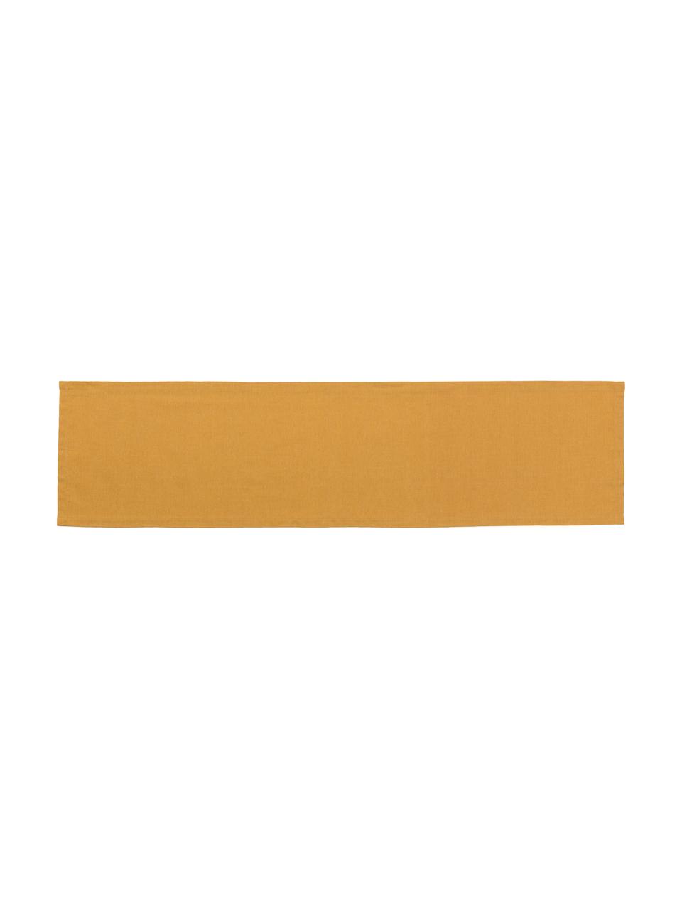 Bieżnik z mieszanki bawełny Riva, Musztardowy, S 40 x D 150 cm