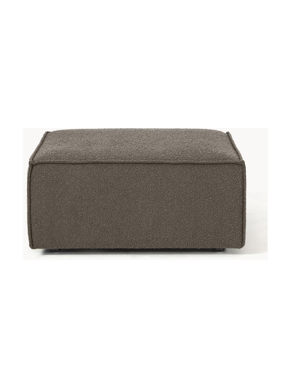 Sofa-Hocker Lennon aus Bouclé, Bezug: Bouclé (100 % Polyester) , Gestell: Massives Kiefernholz, Spe, Bouclé Greige, B 88 x T 88 cm