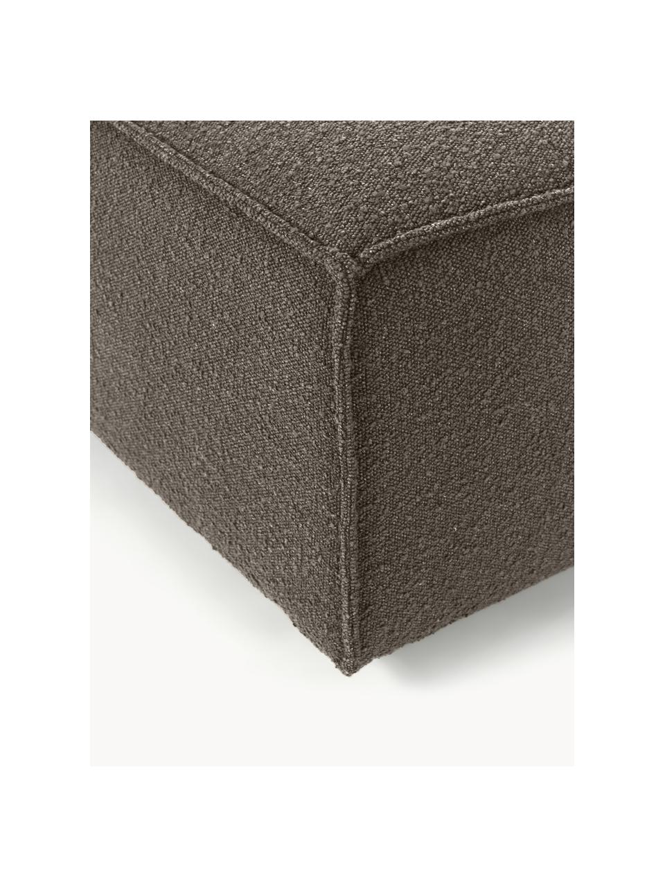 Reposapiés puf en tejido bouclé Lennon, Tapizado: tejido bouclé (100% polié, Estructura: madera contrachapada de p, Patas: plástico Este producto es, Bouclé greige, An 88 x F 88 cm