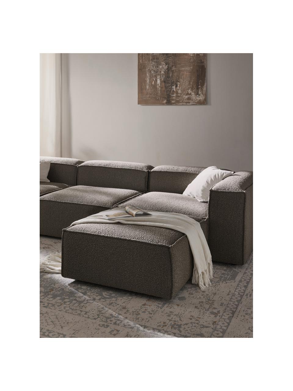 Sofa-Hocker Lennon aus Bouclé, Bezug: Bouclé (100 % Polyester) , Gestell: Massives Kiefernholz, Spe, Bouclé Greige, B 88 x T 88 cm