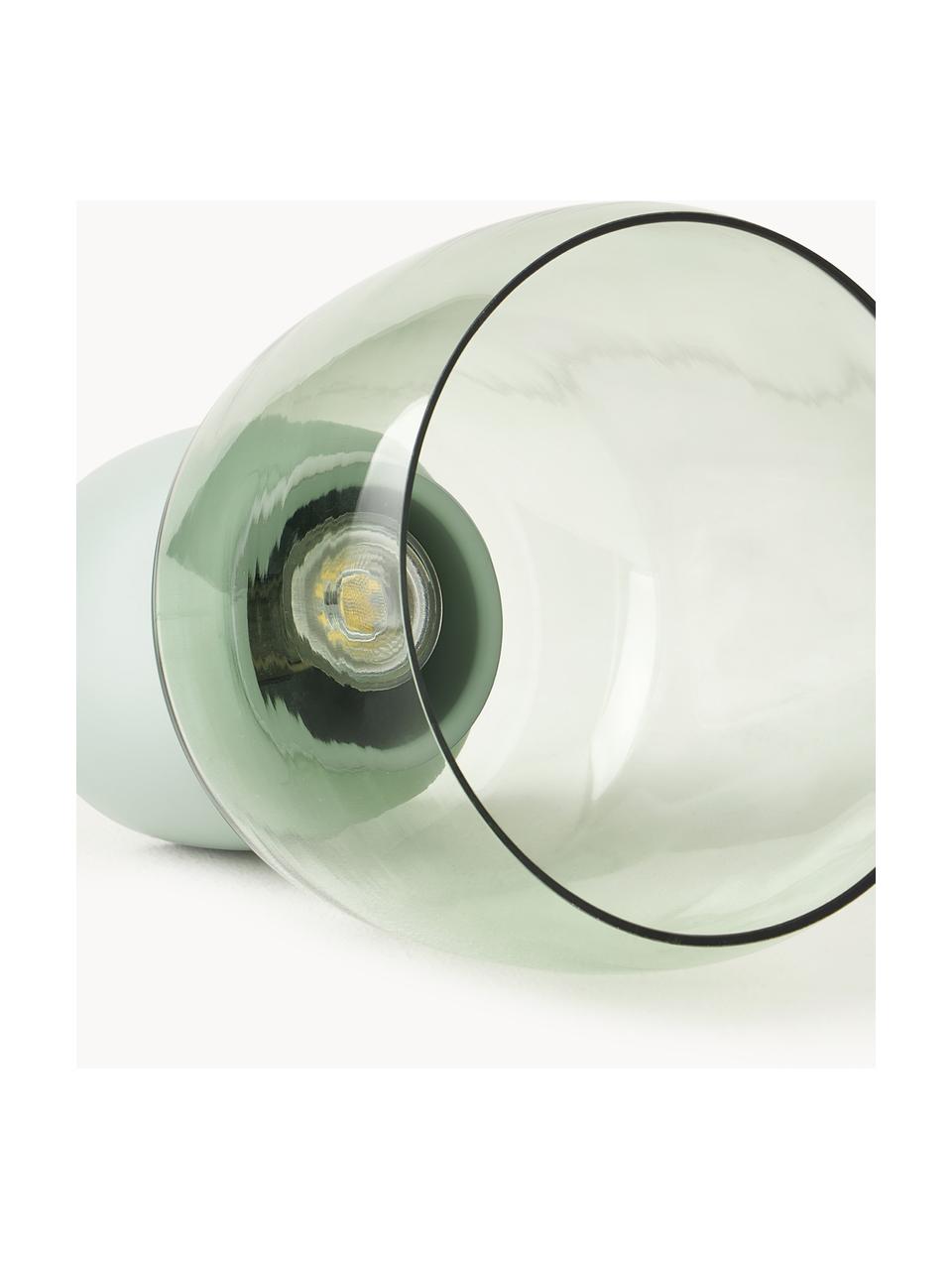 Lampada da tavolo piccola Beira, Paralume: vetro, Struttura: metallo rivestito, Verde salvia, Ø 20 x Alt. 25 cm