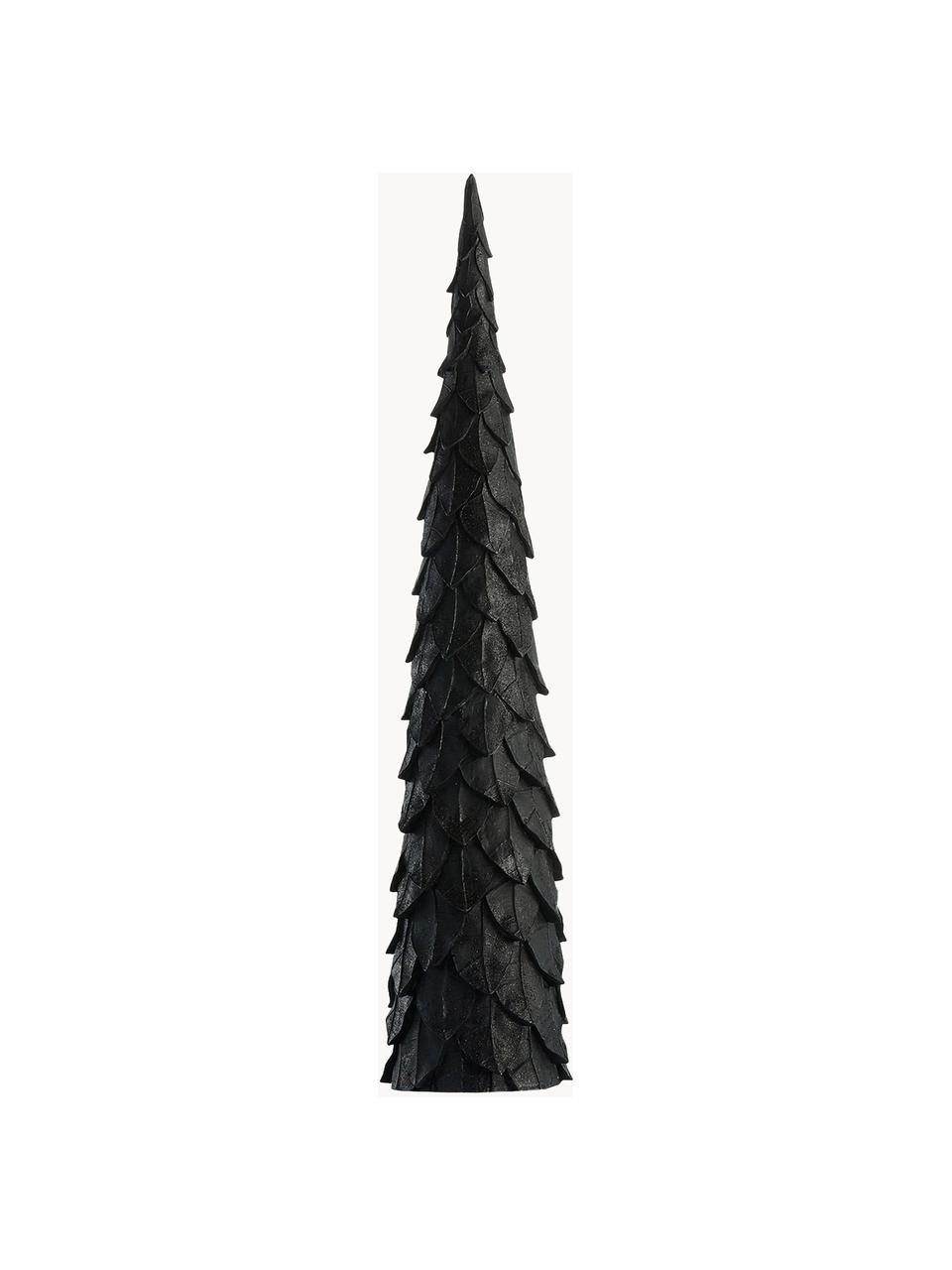 Figura decorativa artesanal pino Tree, Poliresina, Negro, Ø 14 x Al 63 cm
