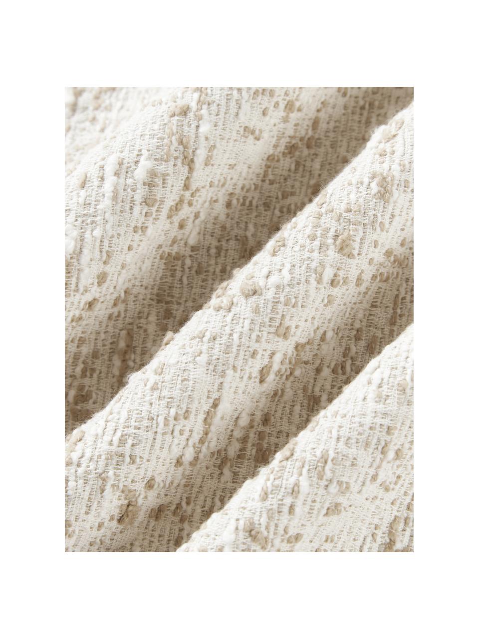 Housse de coussin 50x50 en tissu bouclé Talea, Tissu bouclé (92 % coton, 8 % polyester)

Le bouclé est une matière qui se caractérise par sa texture aux courbes irrégulières. La surface caractéristique est créée par des boucles tissées de fils différents qui confèrent au tissu une structure unique. La structure bouclée a un effet à la fois isolant et moelleux, ce qui rend le tissu particulièrement douillet, Beige clair, blanc cassé, larg. 50 x long. 50 cm