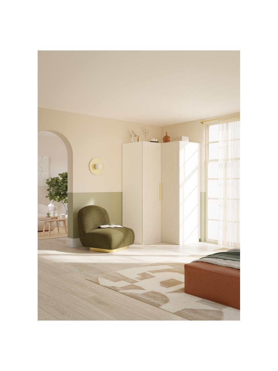 Armoire d'angle modulaire Simone, larg. 115 cm, Bois, beige, Module d'angle : larg. 115 x haut. 200 cm