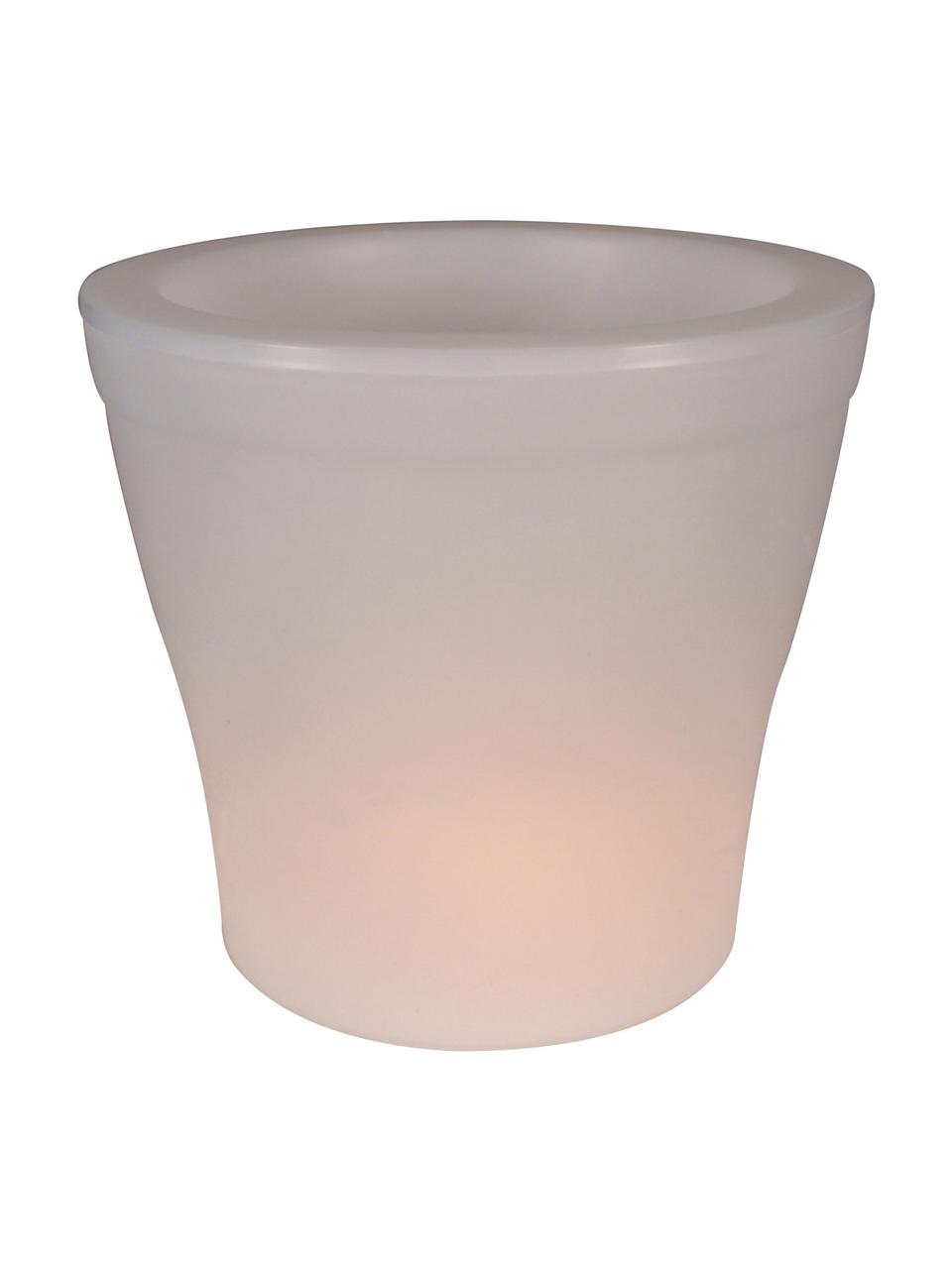Mobile LED Aussenleuchte Flowerpot, Kunststoff, Weiss, Ø 39 x H 37 cm