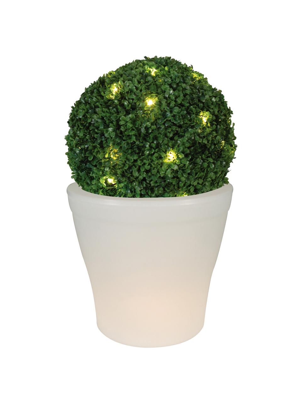 Mobile LED Außenleuchte Flowerpot, Kunststoff, Weiß, Ø 39 x H 37 cm