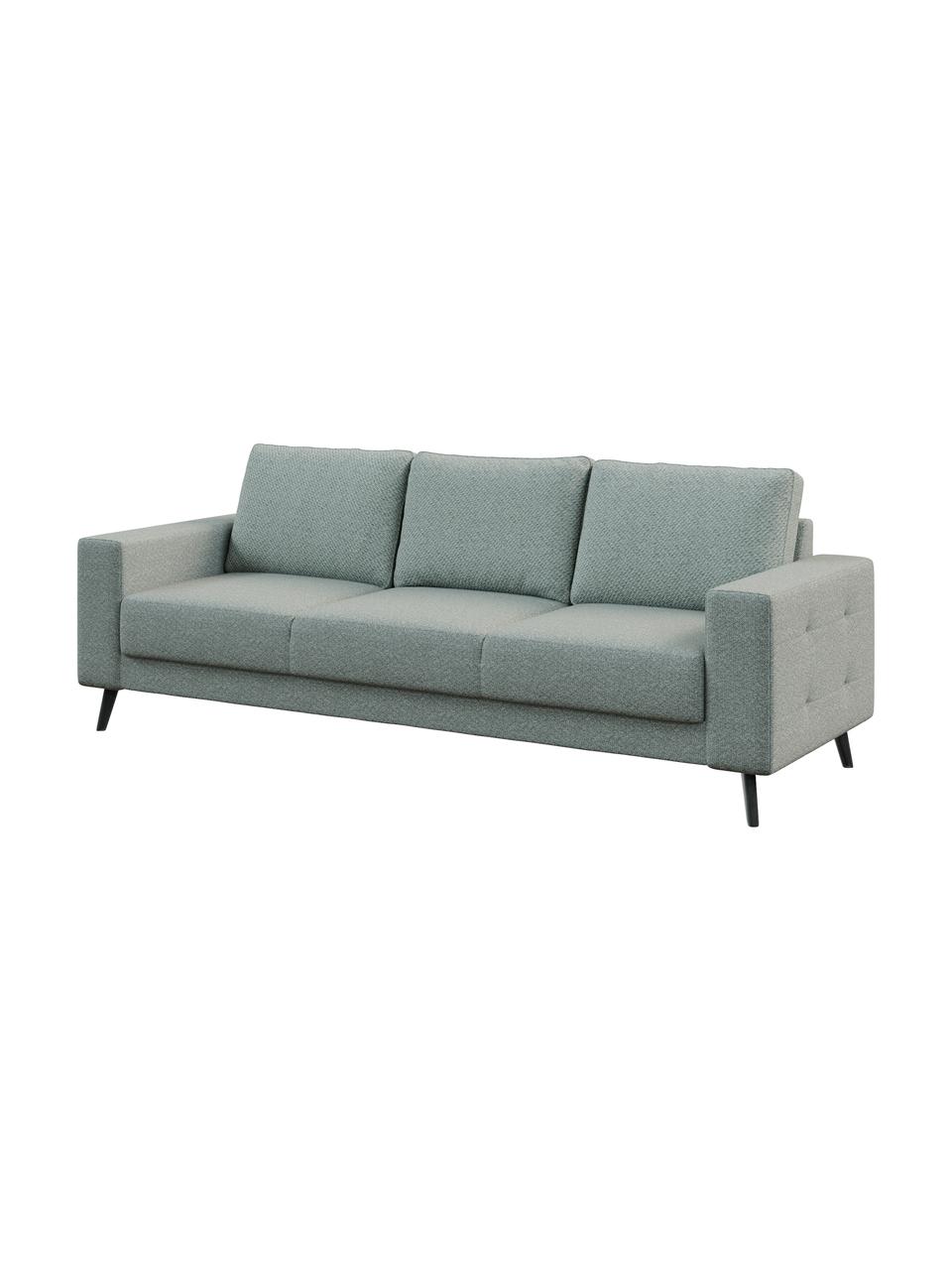 Sofa Fynn (3-osobowa), Tapicerka: 100% poliester z uczuciem, Stelaż: drewno liściaste, drewno , Nogi: drewno lakierowane Dzięki, Greige, S 233 x G 86 cm