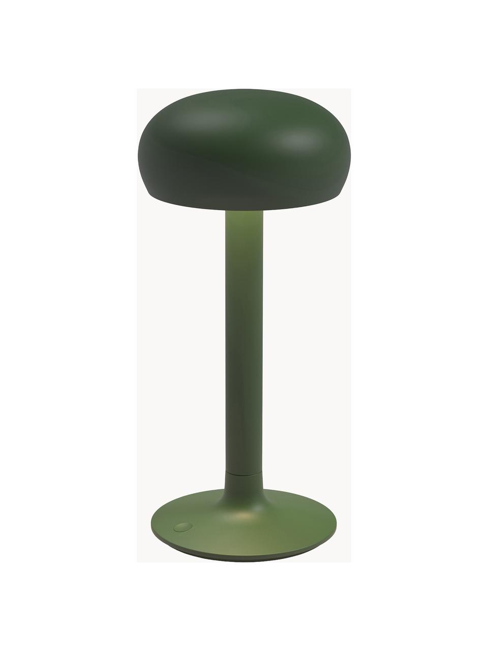 Malá prenosná stolová LED lampa Emendo, Hliník, potiahnutá oceľ, Tmavozelená, Ø 13 x V 29 cm