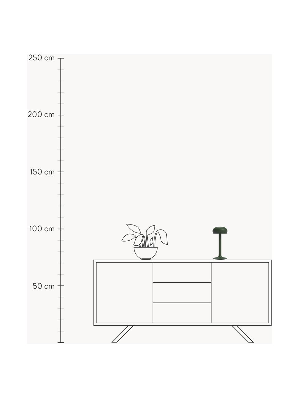 Mobilna lampa stołowa LED z funkcją przyciemniania Emendo, Aluminium, stal powlekana, Ciemny zielony, Ø 13 x W 29 cm