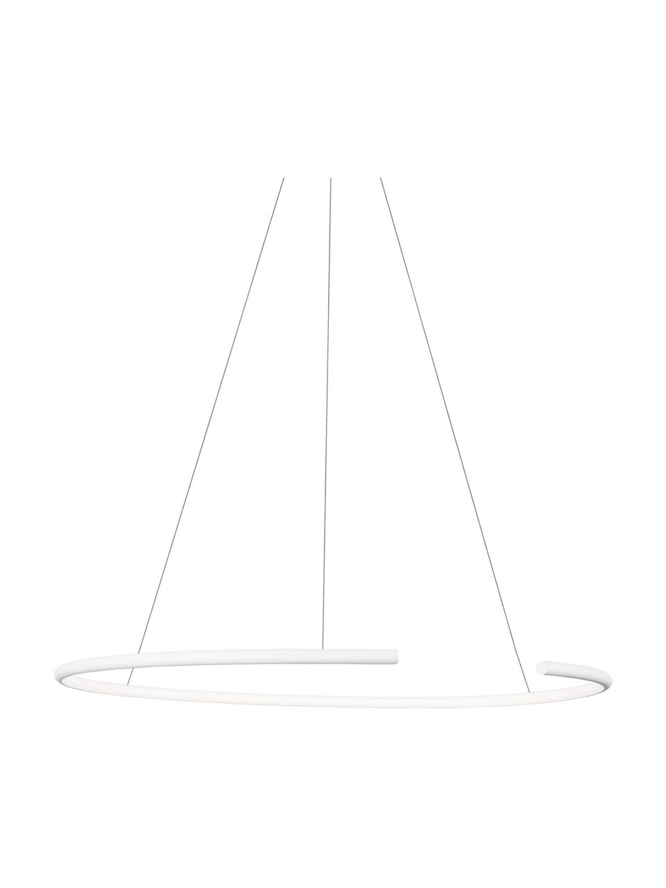 Lámpara de techo grade LED Breda, Pantalla: aluminio, Anclaje: aluminio, Cable: plástico, Blanco, Ø 70 x Al 200 cm
