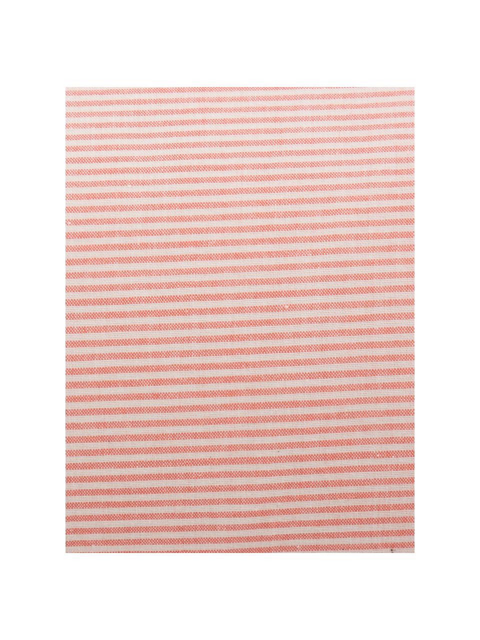 Parure copripiumino in cotone Stripes, Terracotta, crema, 155 x 260 cm + 1 federa + 1 lenzuolo con angoli