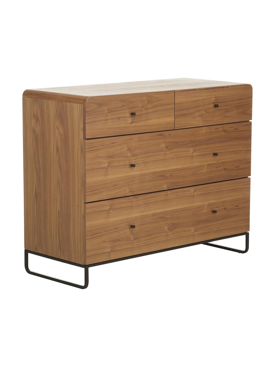 Commode Sally, Brun, noir, larg. 100 x haut. 80 cm