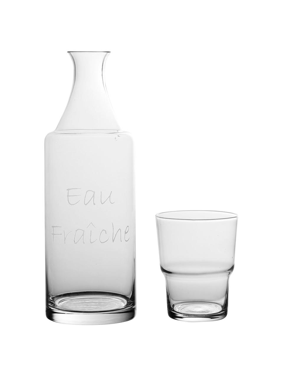 Set caraffa e bicchiere con scritta Pilla 2 pz, Vetro, Trasparente, Set in varie misure