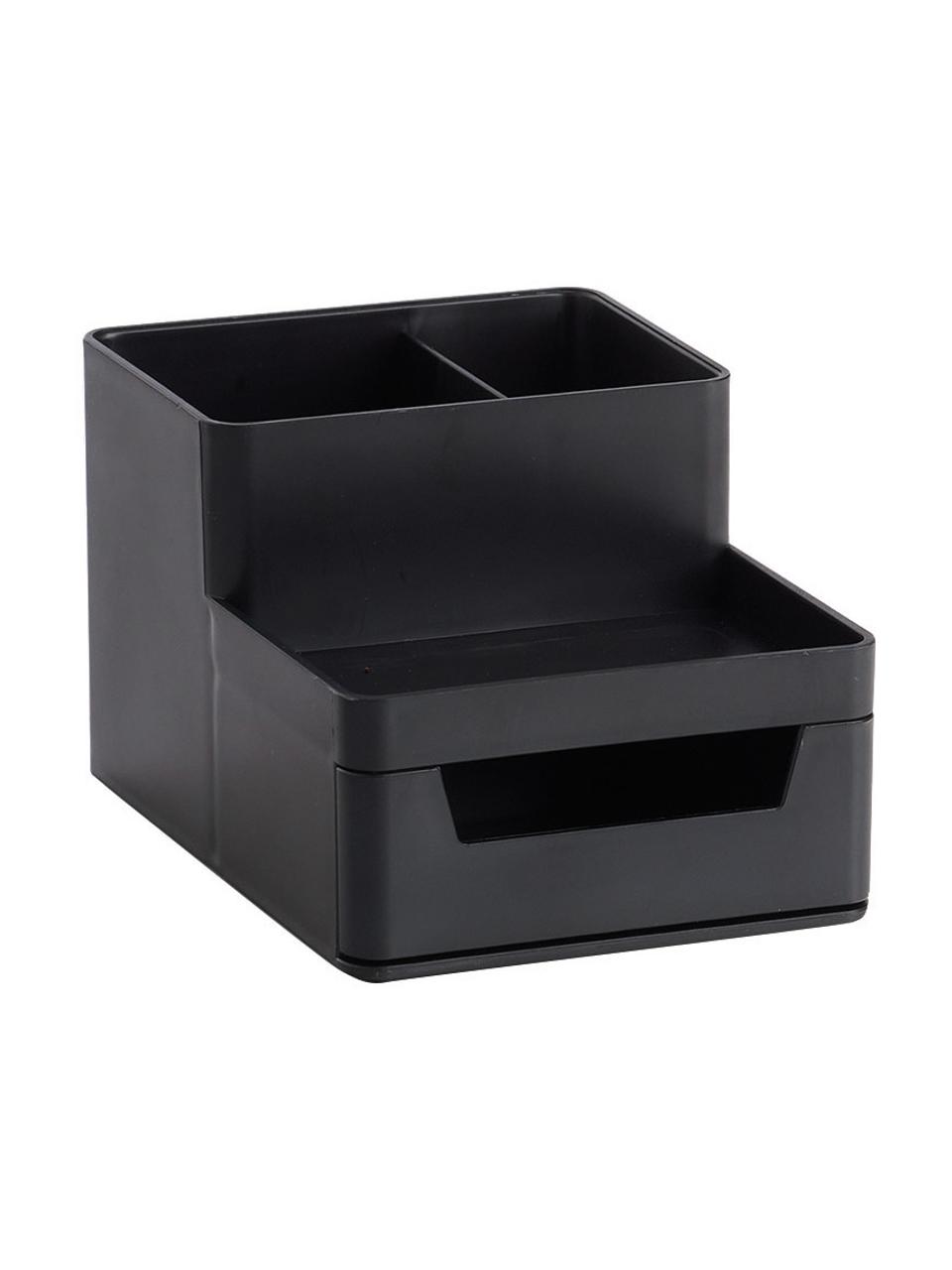 Organiseur bureau Kevin, Plastique (ABS), Noir, larg. 15 x haut. 9 cm