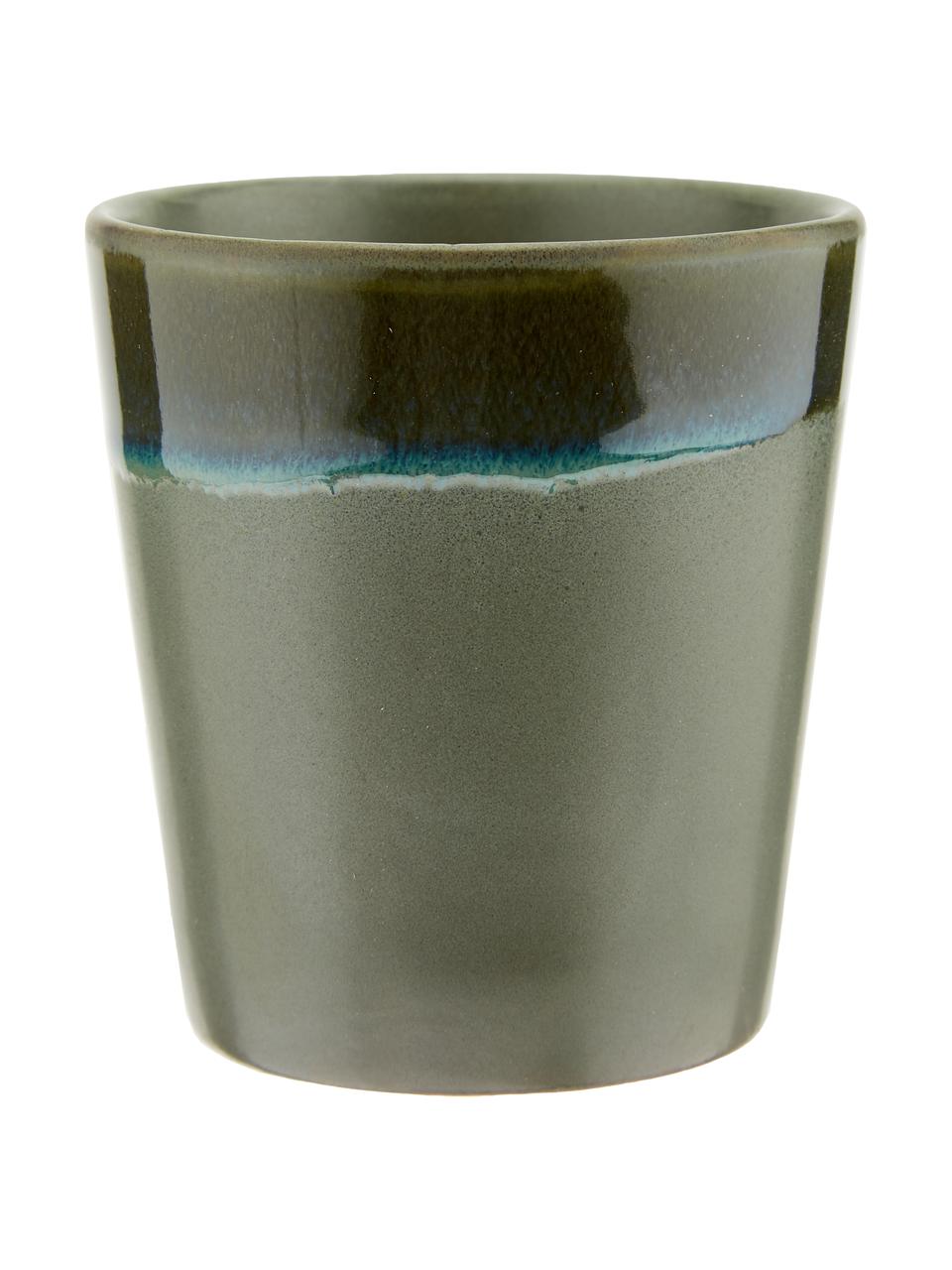 Handgemachte XS Becher 70's, 6er-Set, Steingut, Erdtöne, Ø 8 x H 8 cm, 200 ml