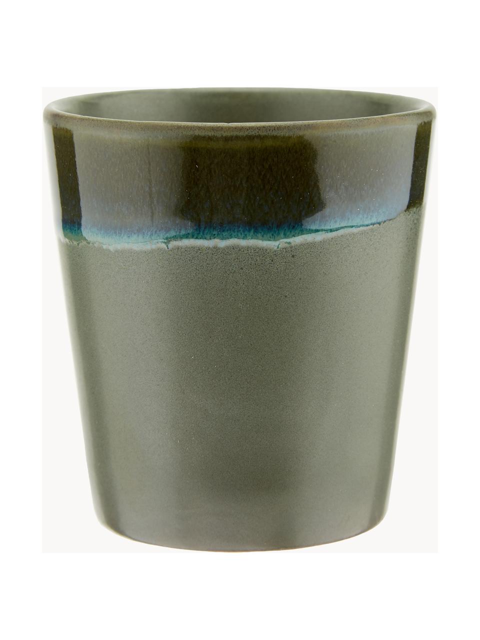 Handbemalte Keramik-Becher 70's mit reaktiver Glasur, 6er-Set, Keramik, Design 5, Ø 8 x H 8 cm, 180 ml