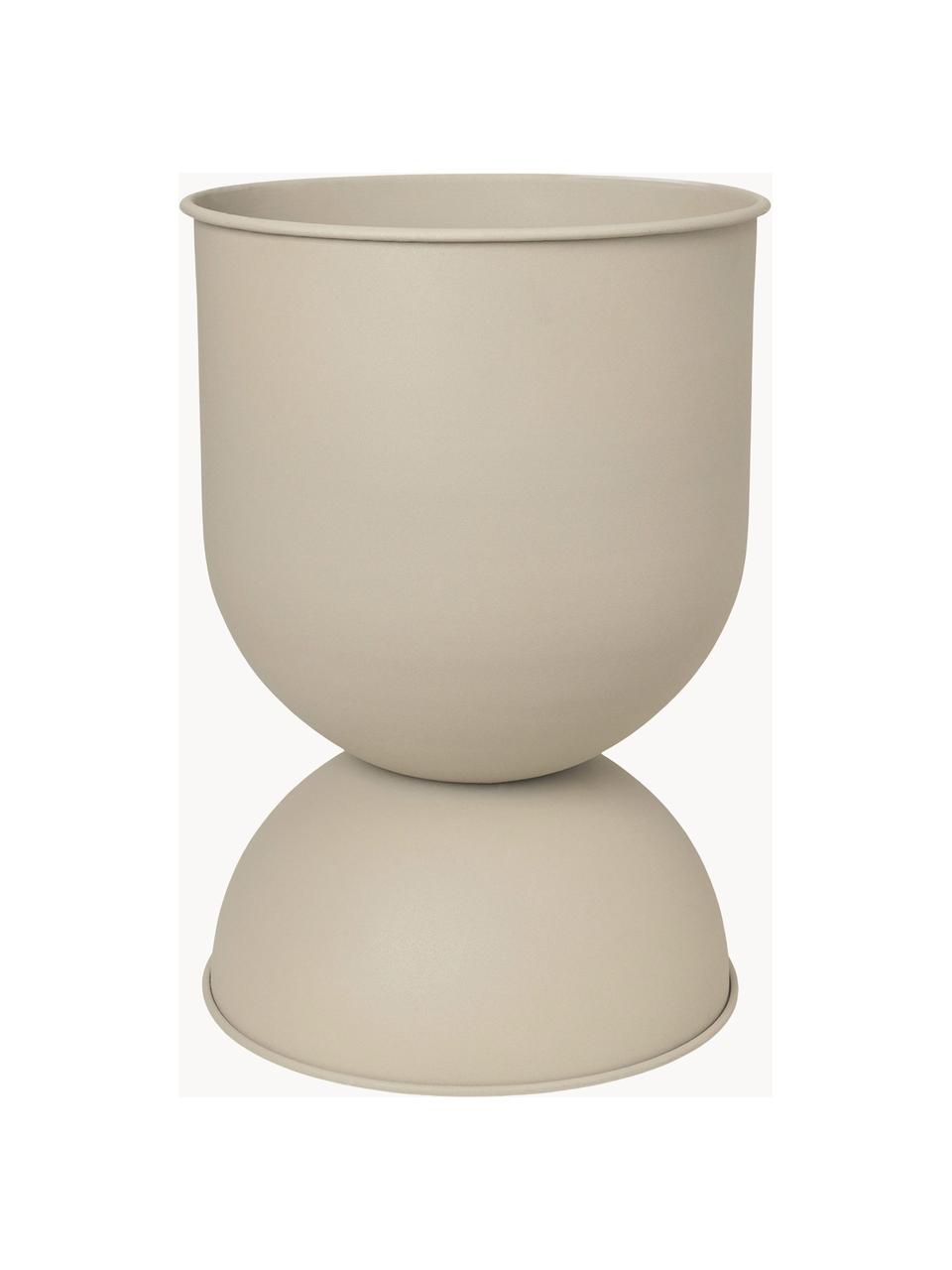 Cache-pot Hourglass, haut. 59 cm, Fer, enduit, Beige clair, mat, Ø 40 x haut. 59 cm